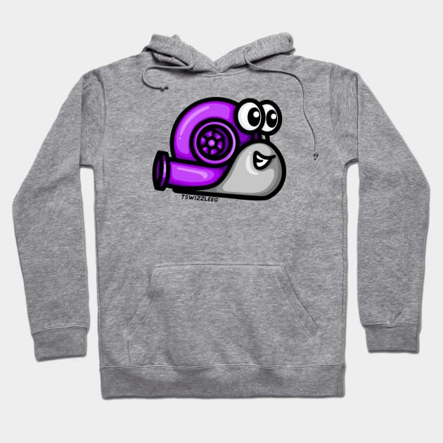 Turbo Snail (Version 1) - Purple / Gray Hoodie by hoddynoddy